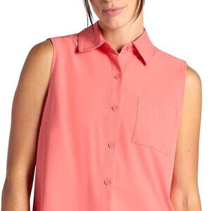 Gaiam Womens On The Move Woven Tank Top, Standard Fit, Stretch Lightweight Coral